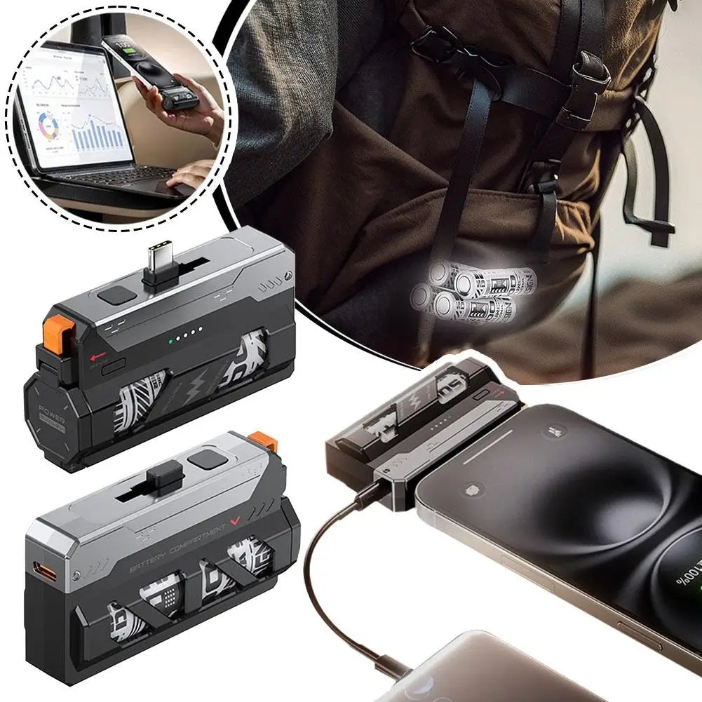 25000mAh Mini Powerbank mit Wechselakku & Ladegerät