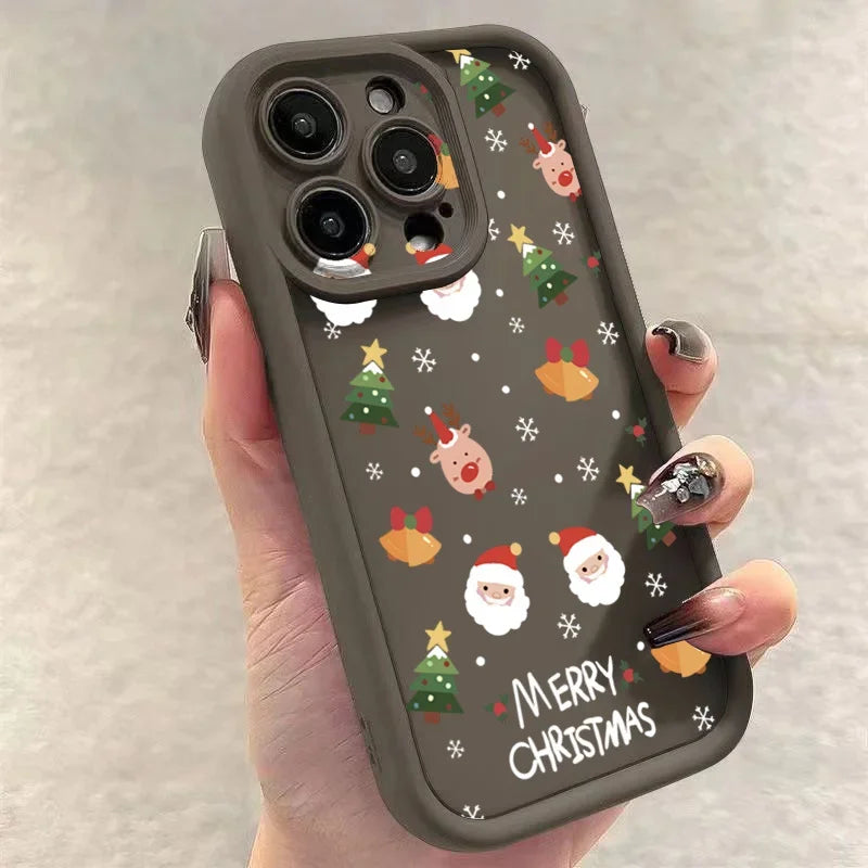 Weihnachtliche Silikonhülle mit Santa und Elch für iPhone 17 Pro Max