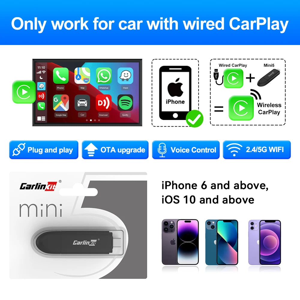 Adaptateur CarPlay sans fil Carlinkit MINI SE