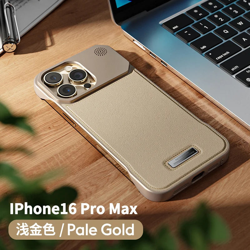 Luxuriöse magnetische Lederhülle für iPhone 17 Pro Max