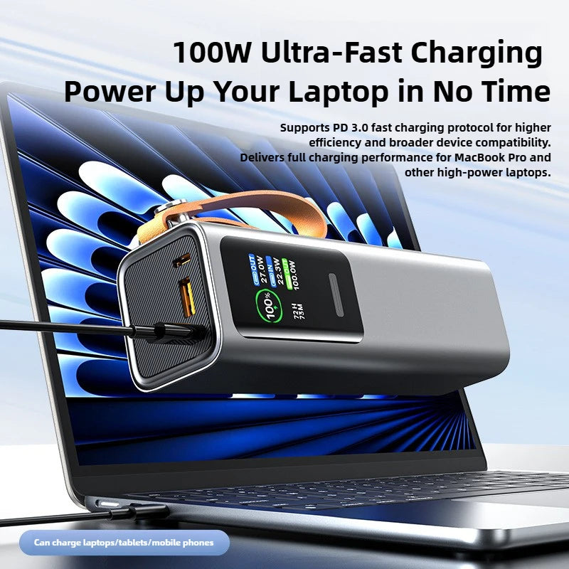 30000mAh Powerbank 100W PD Schnellladung TFT Display