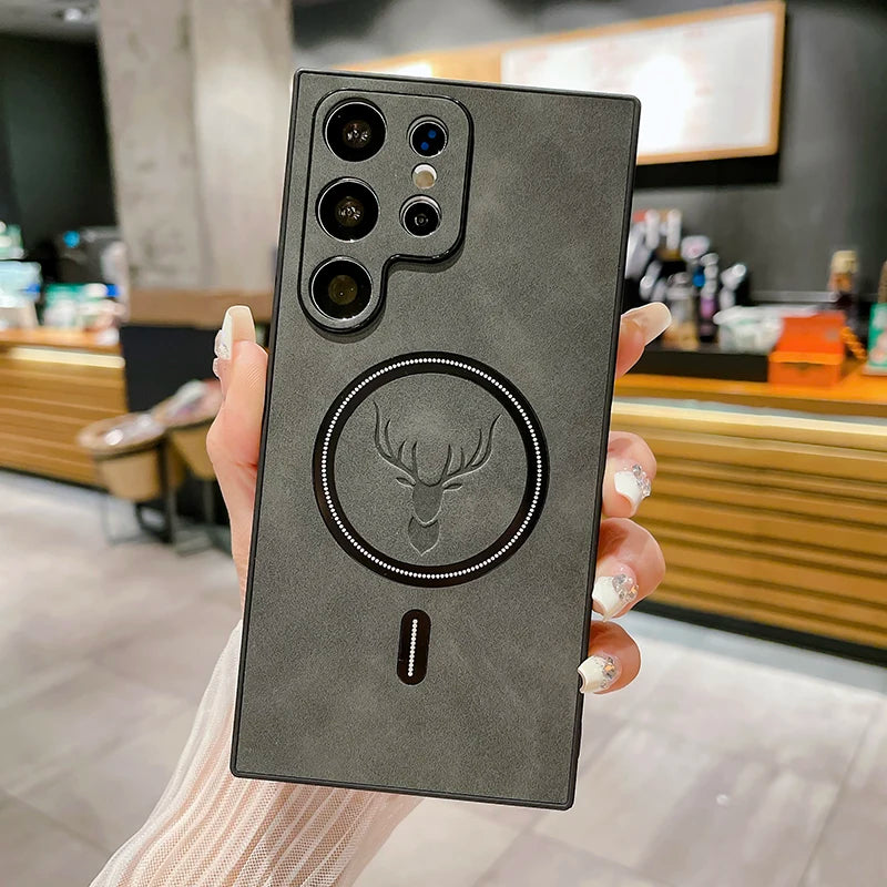 Luxus Leder Magsafe Hülle für Samsung