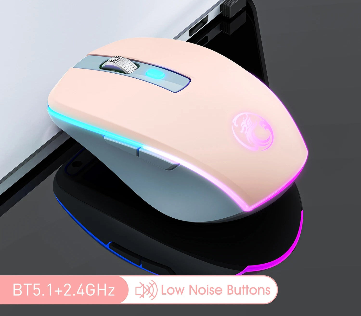 Kabellose Dual-Mode Maus RGB leise wiederaufladbar