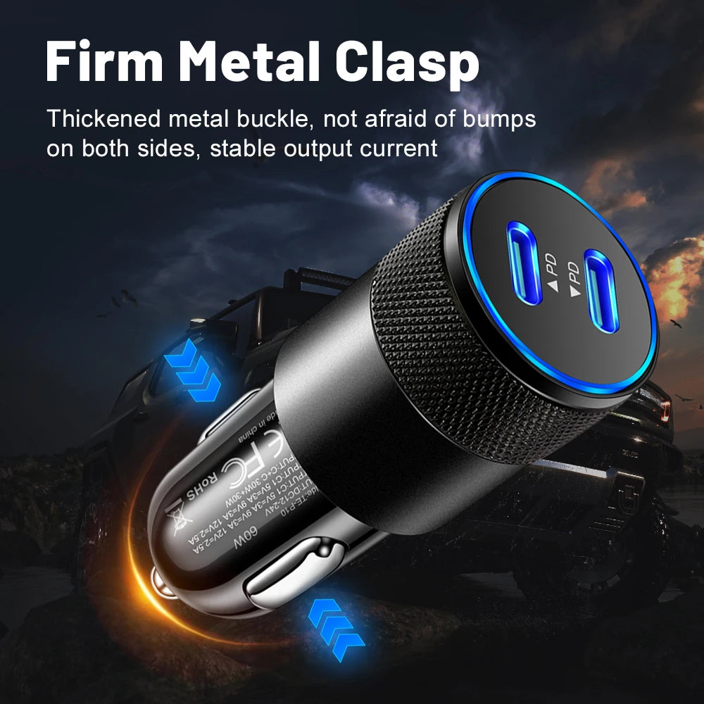 PD QC Schnellladegerät mit Zugring Auto Ladegerät