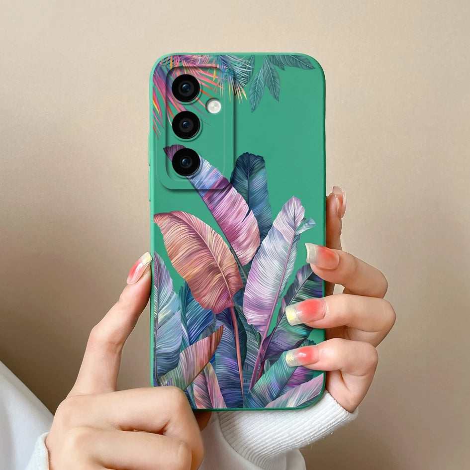 Leopard print silicone case with camera protection