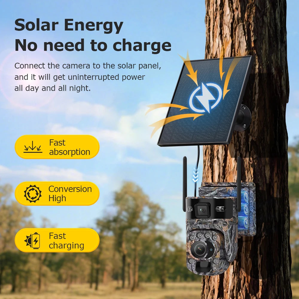 6K 4G Solar Security Camera with 20X Zoom & Tracking