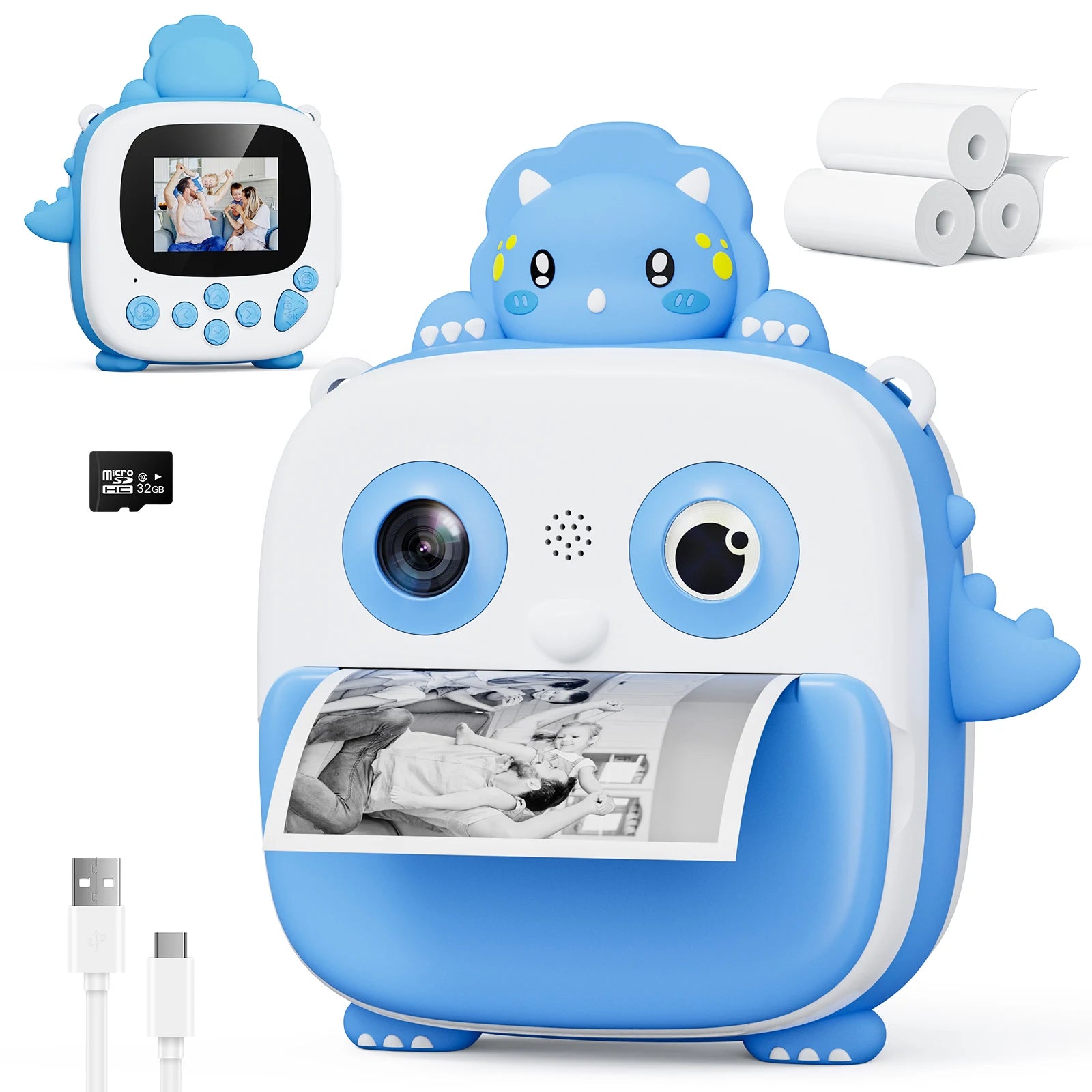 Kinderkamera Sofortdruck Selfie 1080P HD Mini Kamera