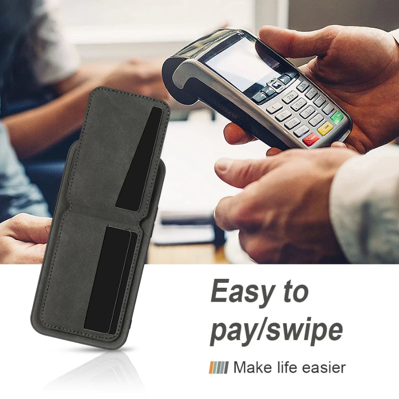 Pixel Hülle mit Kartenfach & Leder-Optik