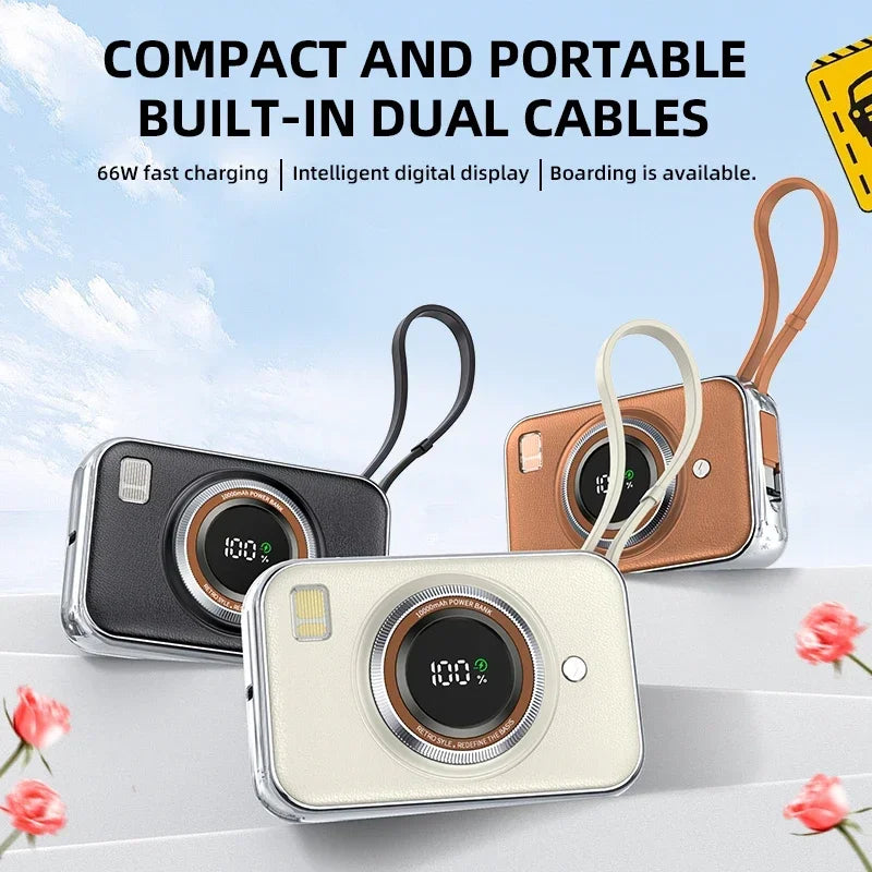 Mini Powerbank mit Kabel & Farbwahl