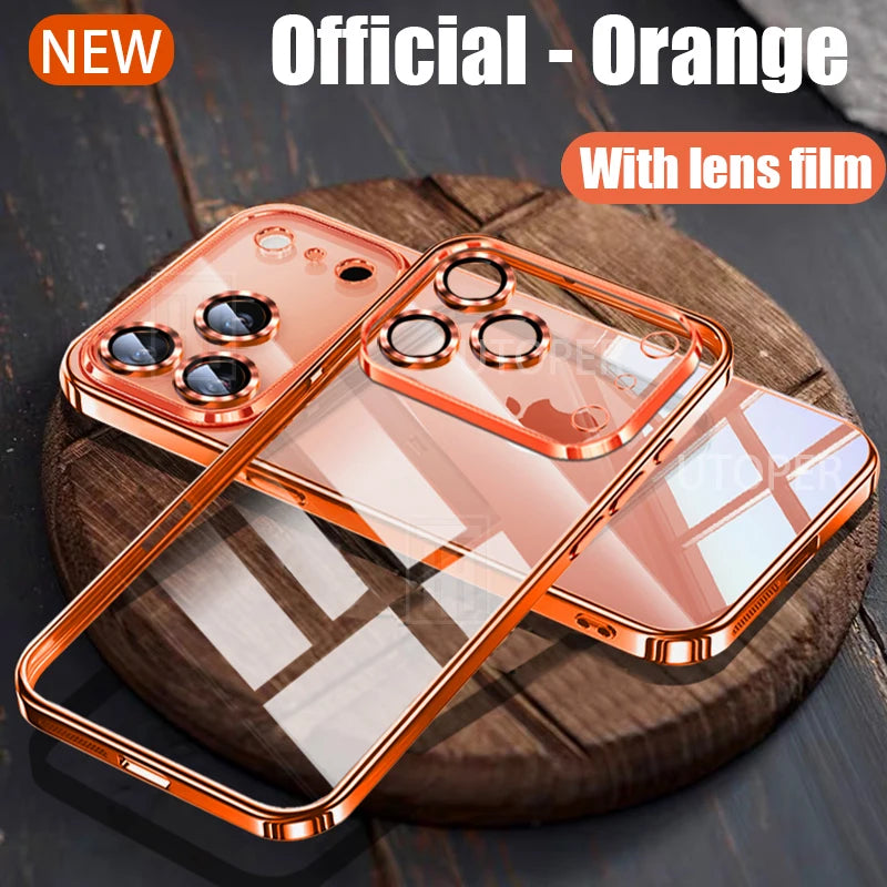 Ultradünne orangene TPU-Hülle für iPhone 17
