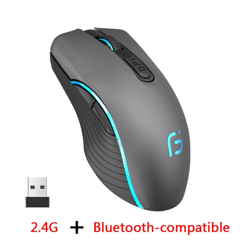 Kabellose Maus – Wiederaufladbare Dual Mode Maus mit Bluetooth & 2,4 GHz