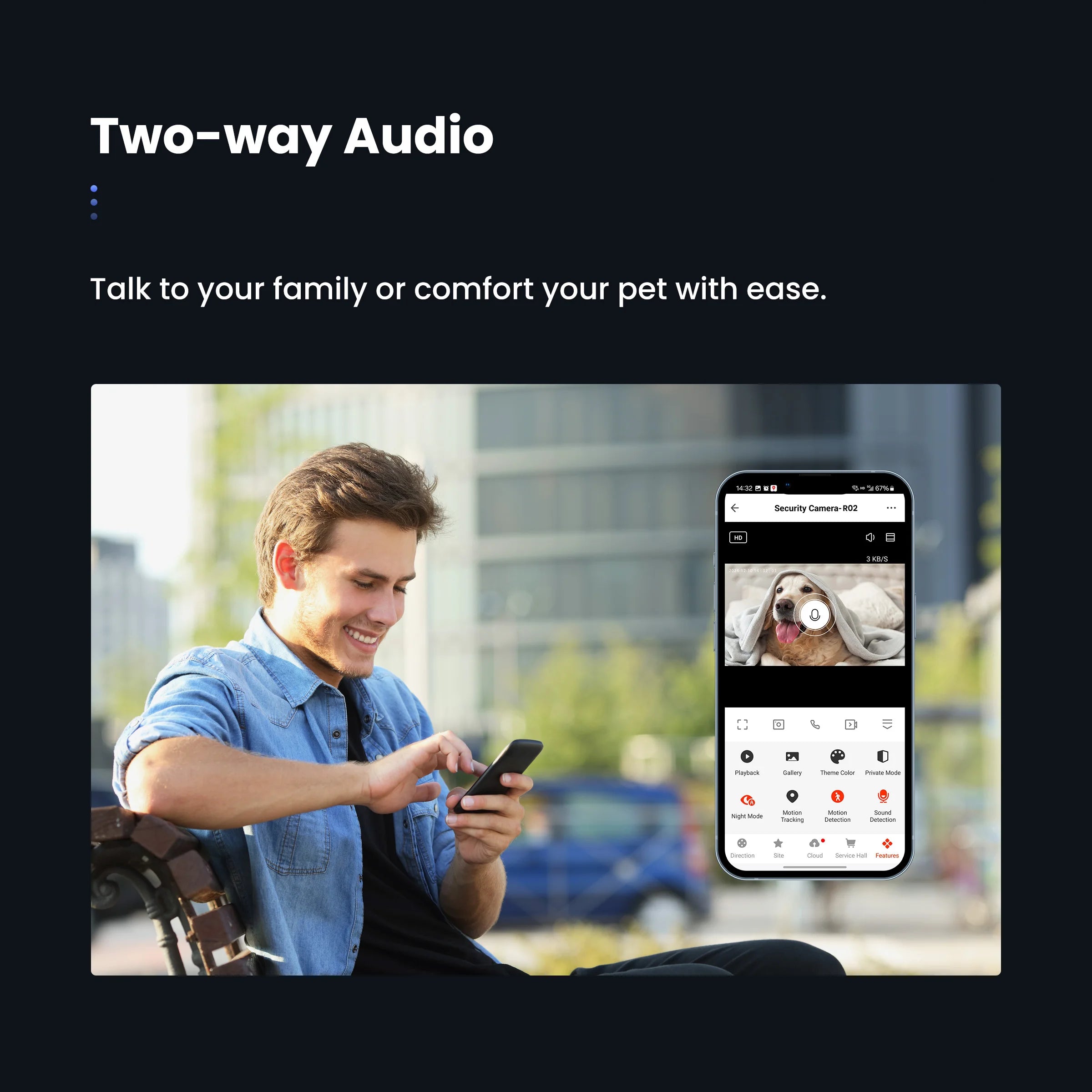 3MP WiFi Baby Kamera mit Nachtsicht und Alexa