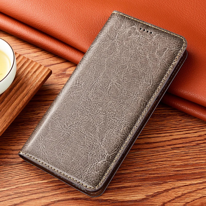 Echtleder Flip Wallet Hülle für iPhone 17 Pro