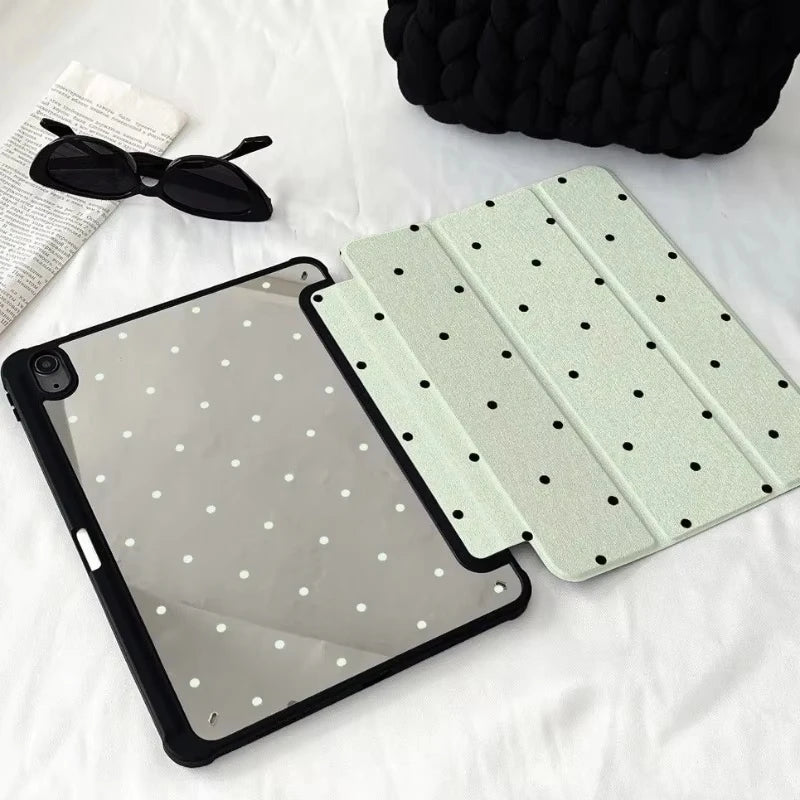 Polka Dots iPad Hülle Schwarz