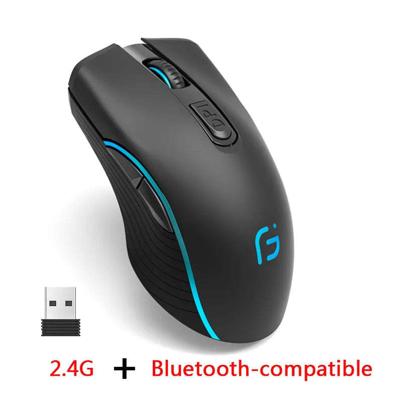 Wiederaufladbare Dual-Mode Maus Bluetooth & 2,4 GHz