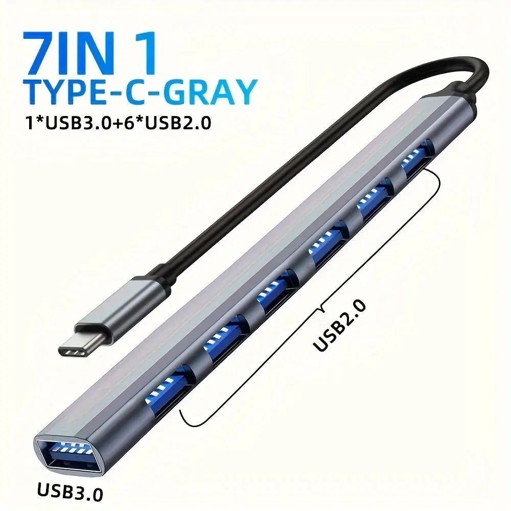 USB C Hub 7-in-1 Aluminium Extender