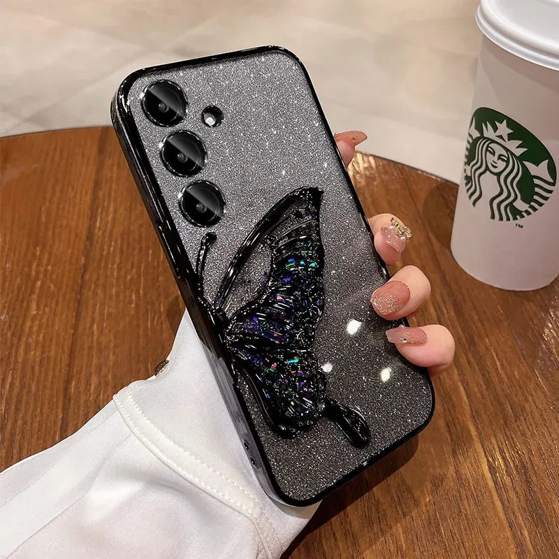 Schmetterling Glitzer Hülle für Samsung S25