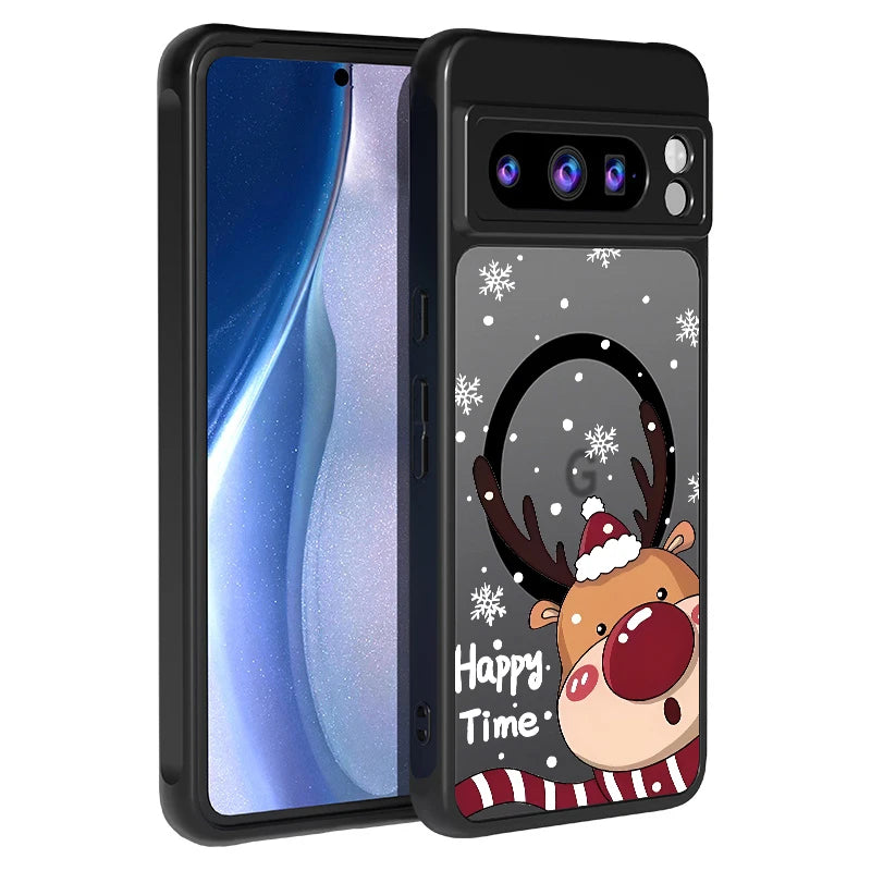 Weihnachtliche Rentier-Handyhülle mit Magnet für Google Pixel 10, 9 und 8