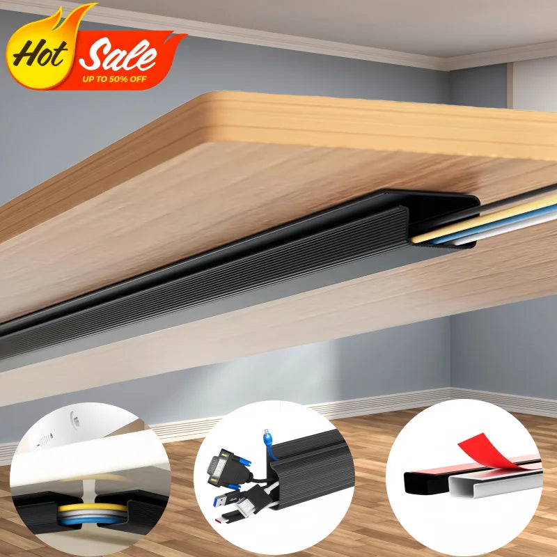 PVC Kabelkanal Untertisch Kabelmanagement Tray Organizer