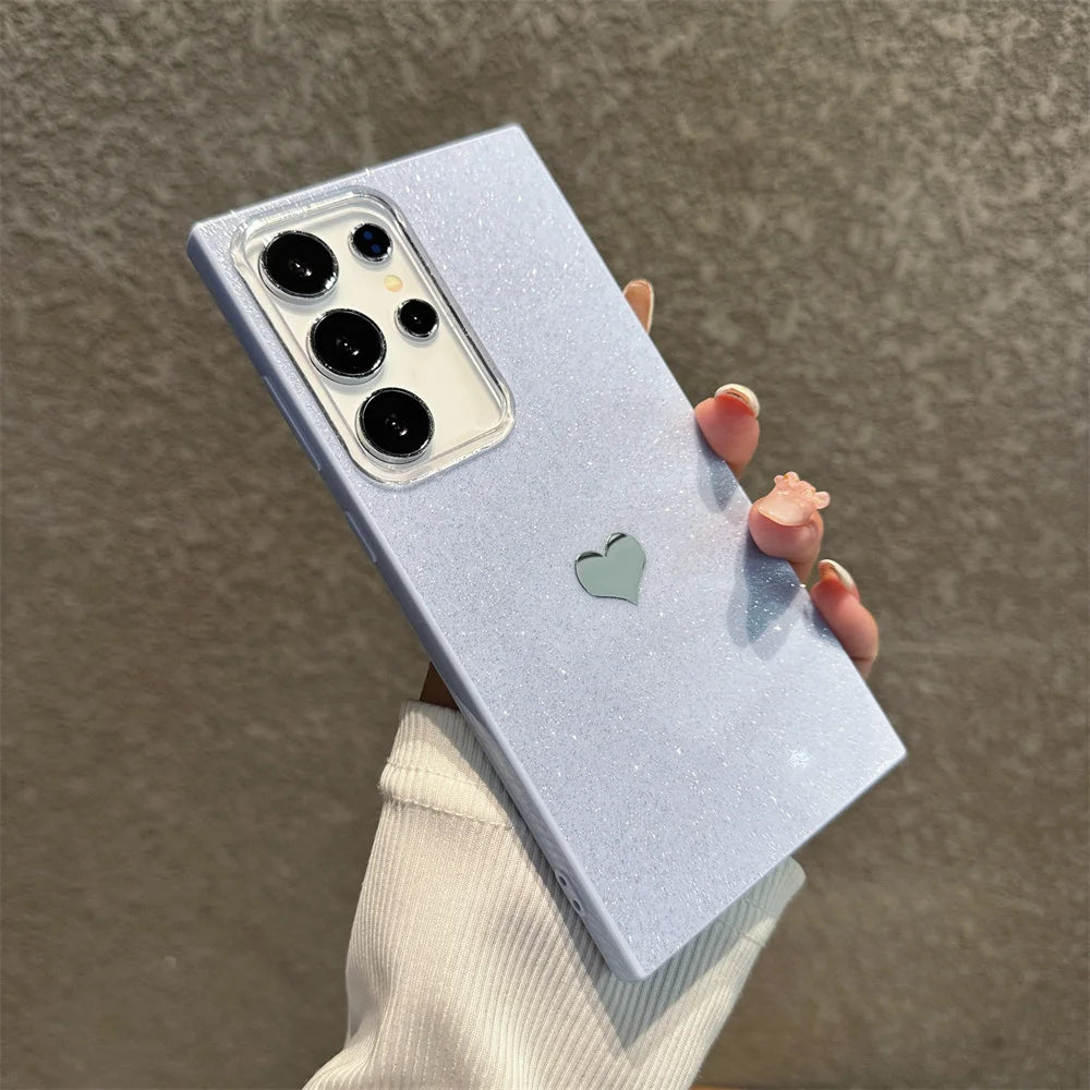 Glitter Heart Case for Samsung Galaxy S25 S24 S23