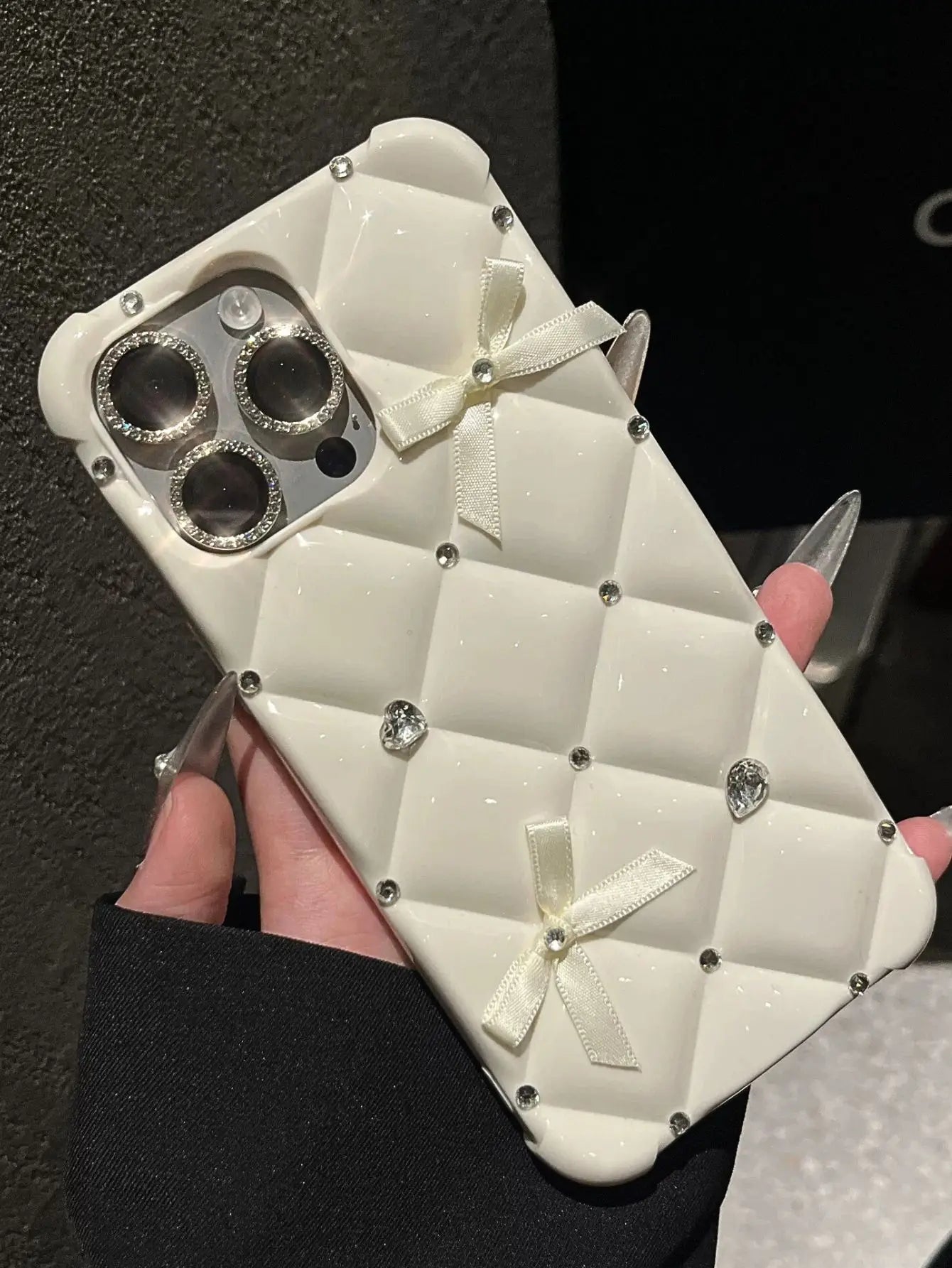 Luxury Glitter Rhinestone Bow Case for iPhone 17