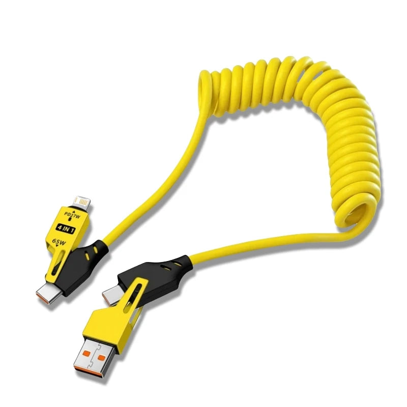 4-in-1 65W USB Schnellladekabel Feder