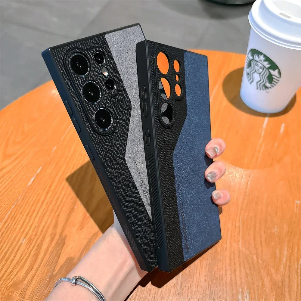 Luxus Doppel Farb PU Leder Hülle für Samsung Galaxy