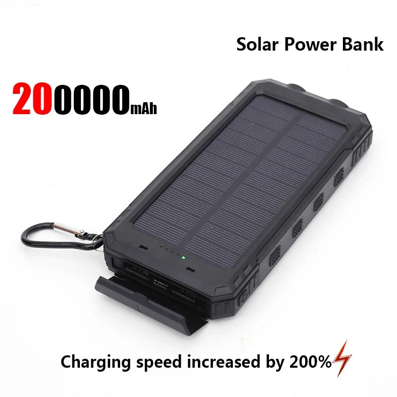 Solar Power Bank 200000mAh Fast Charger