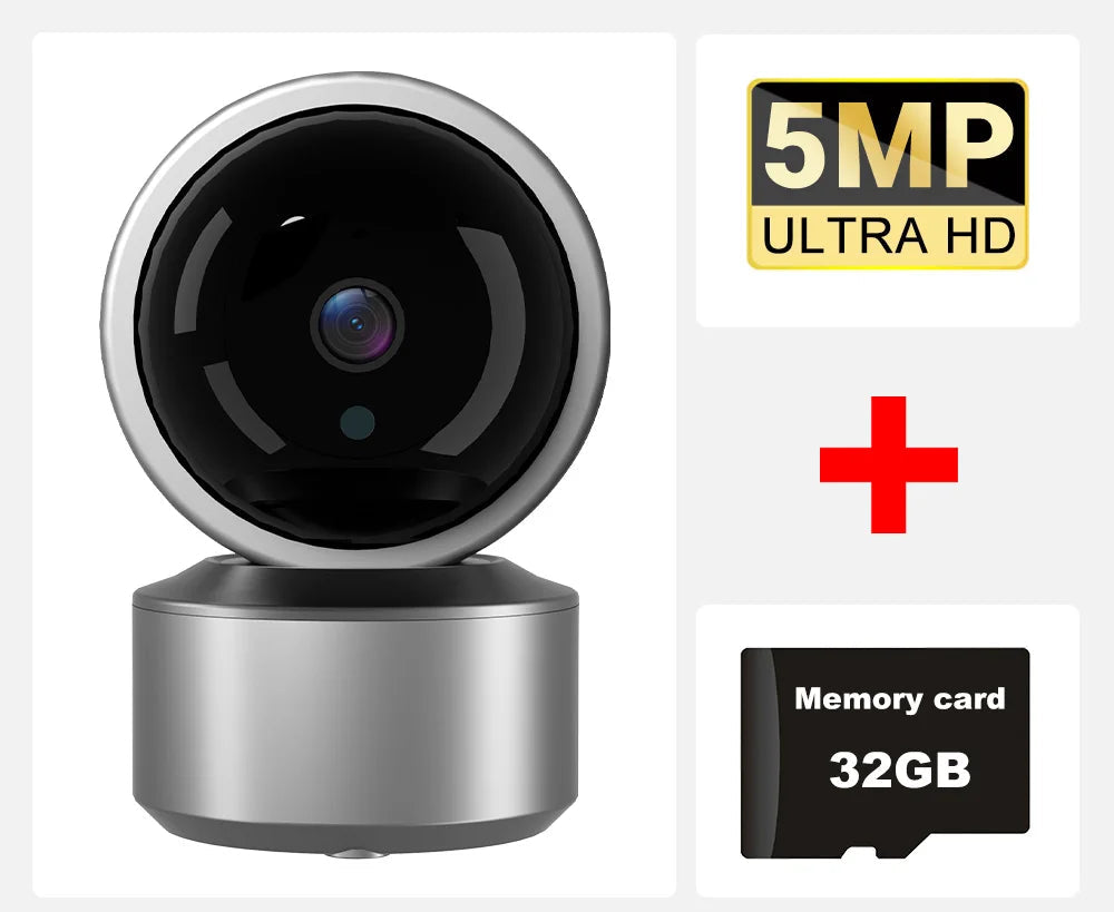 Smarte 5MP IP Kamera mit Nachtsicht und Cloud