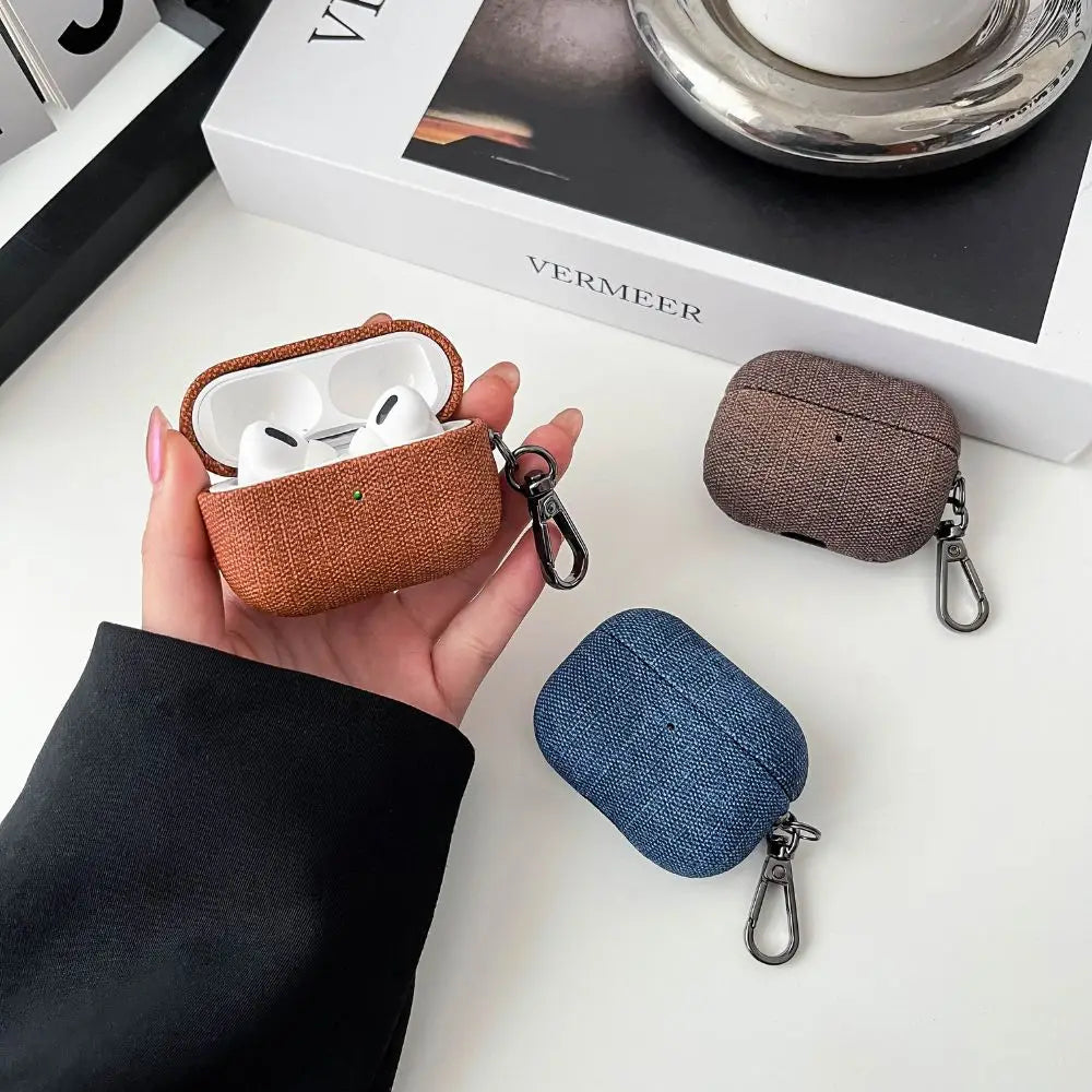 Hülle für AirPods Pro 3–4 Stoffmuster Luxusschutzhülle