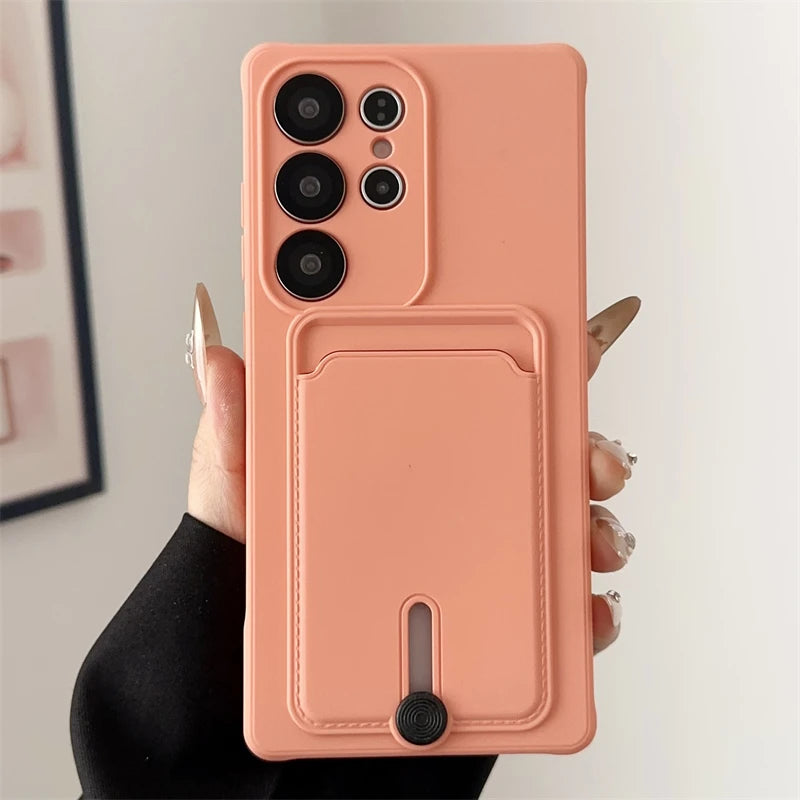 Weiche Silikon Kartenhalter Hülle Samsung S25 S24 Plus