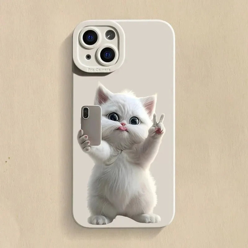 Süße Katzen Silikon Handyhülle iPhone Stoßfest Softcover