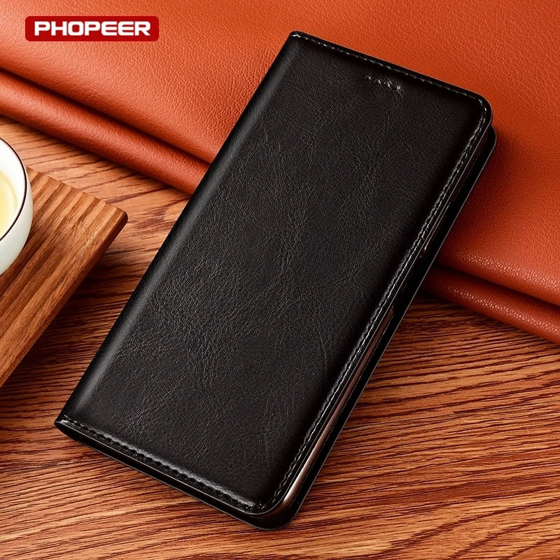 Echtleder Flip Wallet Hülle für iPhone 17 Pro