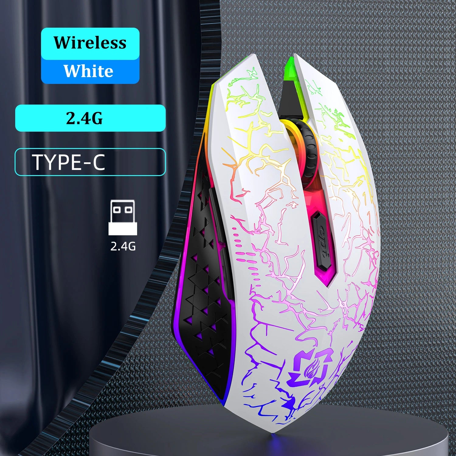 Bluetooth 5.2 Dual-Modus Gaming-Maus mit RGB