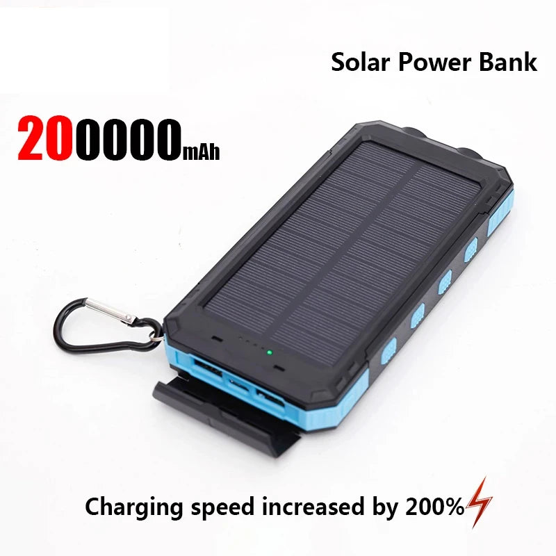 Solar Power Bank 200000mAh Fast Charger