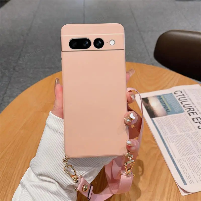 Crossbody Silikonhülle mit Band Pixel