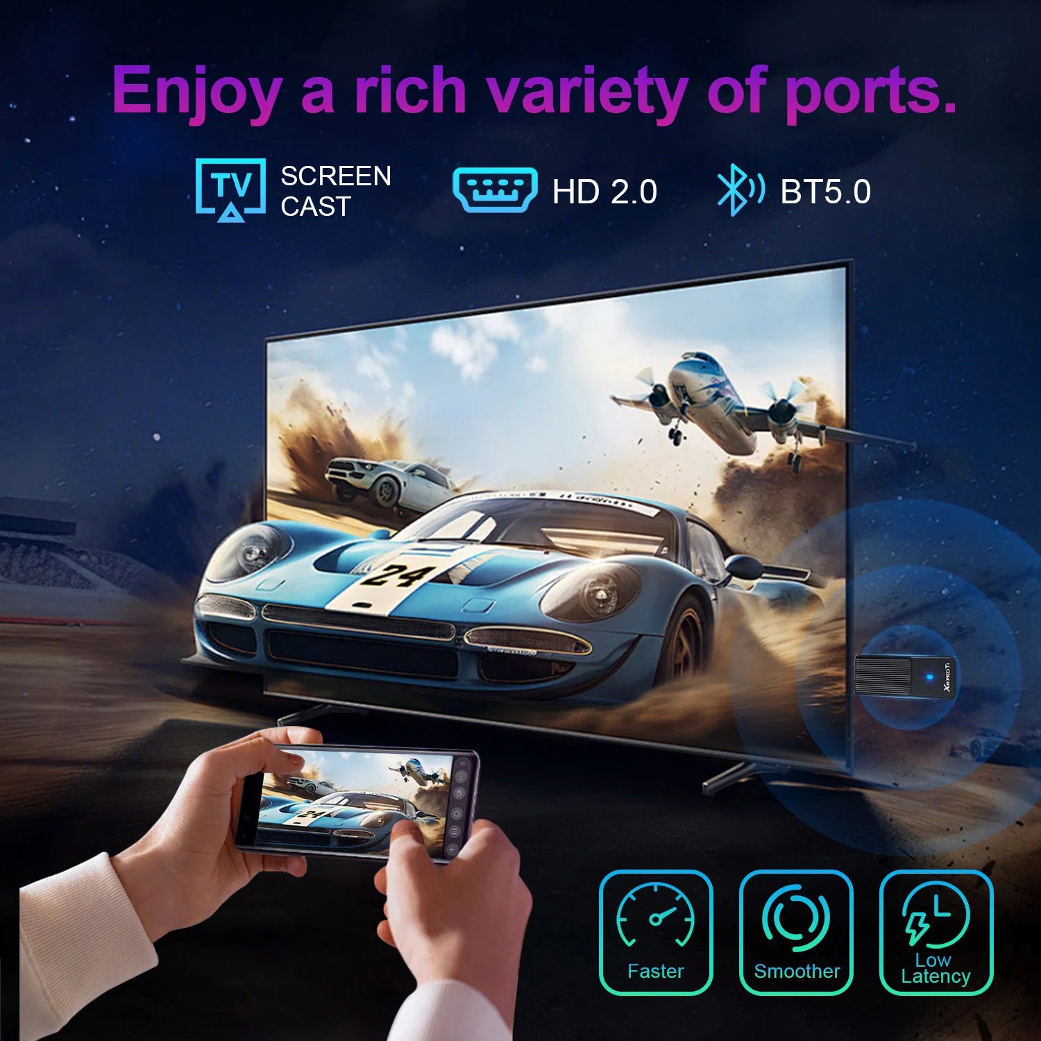 4K Android 14 TV stick with WiFi 6 streaming