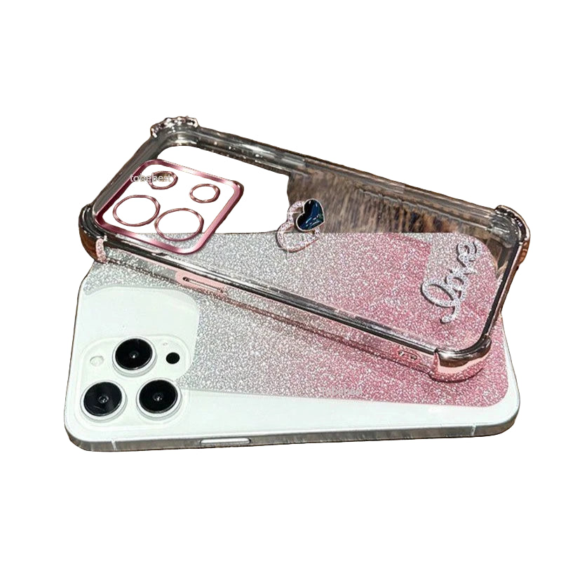 3D Love Glitzer Hülle für Samsung Galaxy S25