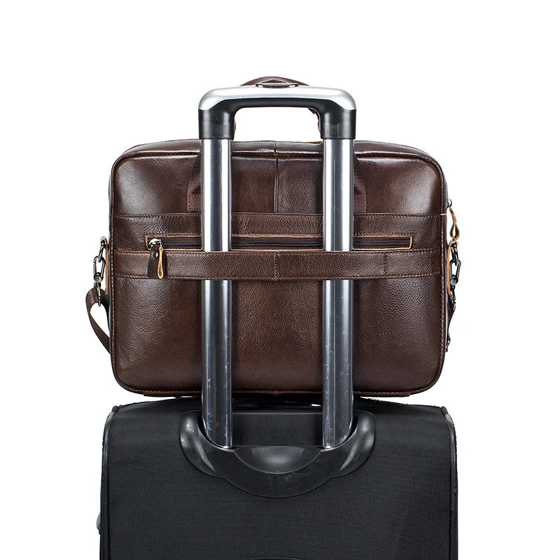 Rindsleder Aktentasche 14 Zoll Retro