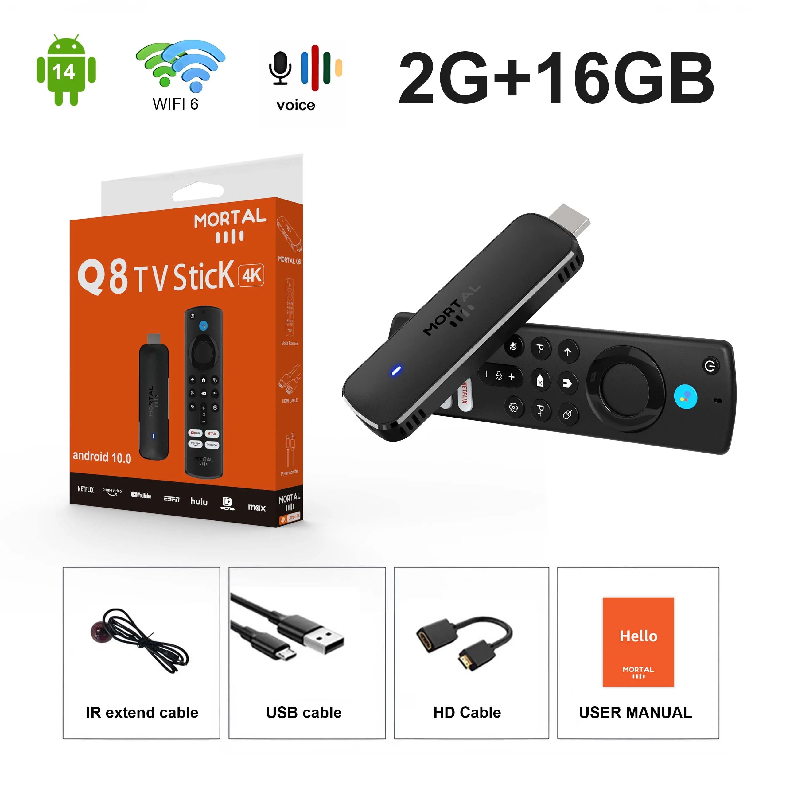 Android 14 TV Stick with 4K Ultra HD streaming