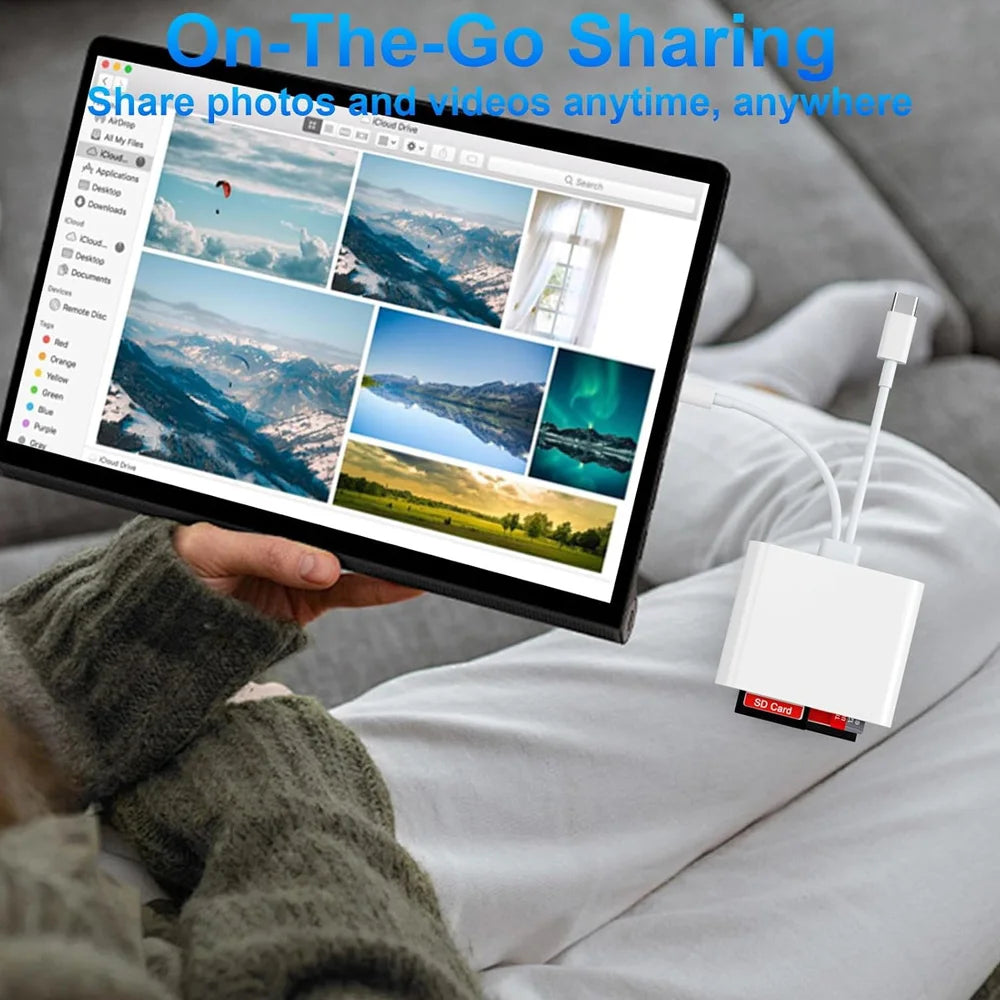 3-in-1 SD TF CF Kartenleser Lightning Typ-C