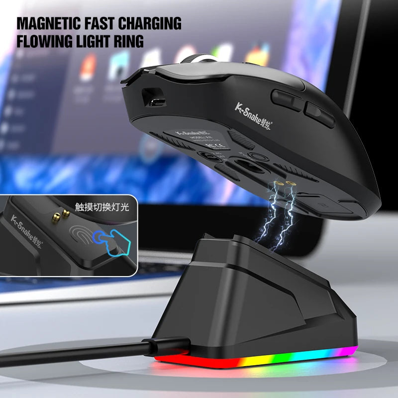 Tri-Mode RGB Maus mit 12000 DPI & Schnellladung