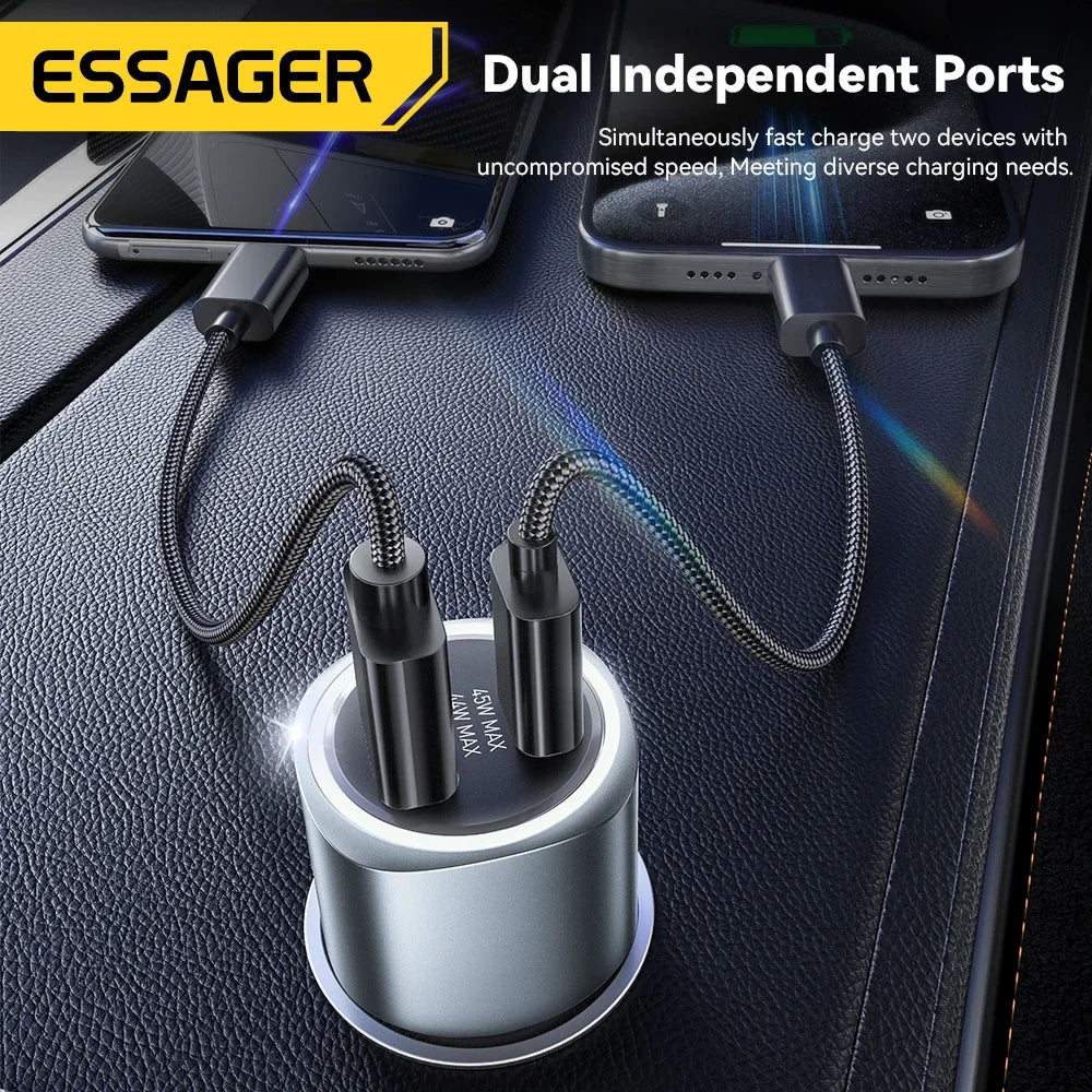 Essager 89W USB-C Autoladegerät 2 Ports