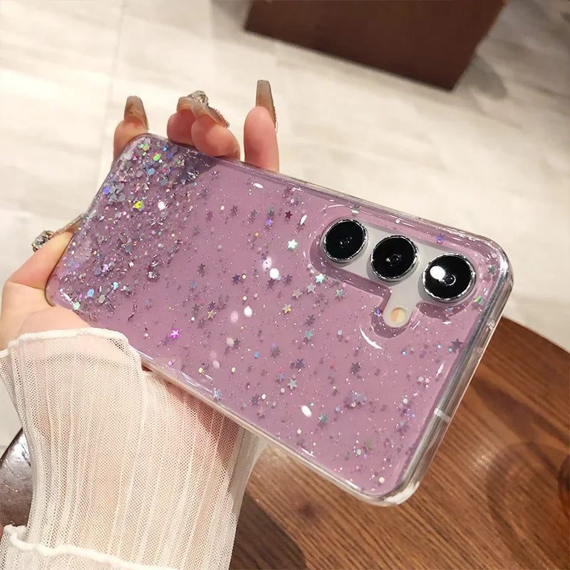 Glitzer Soft Silikon Clear Hülle für Samsung S25 Ultra
