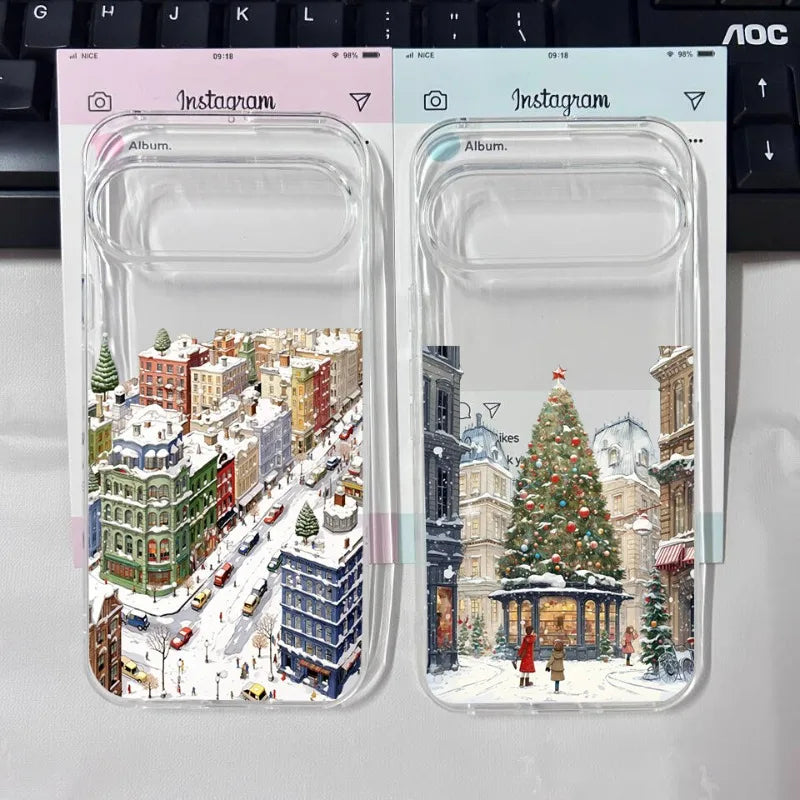Cute winter phone case with Christmas motif for Google Pixel