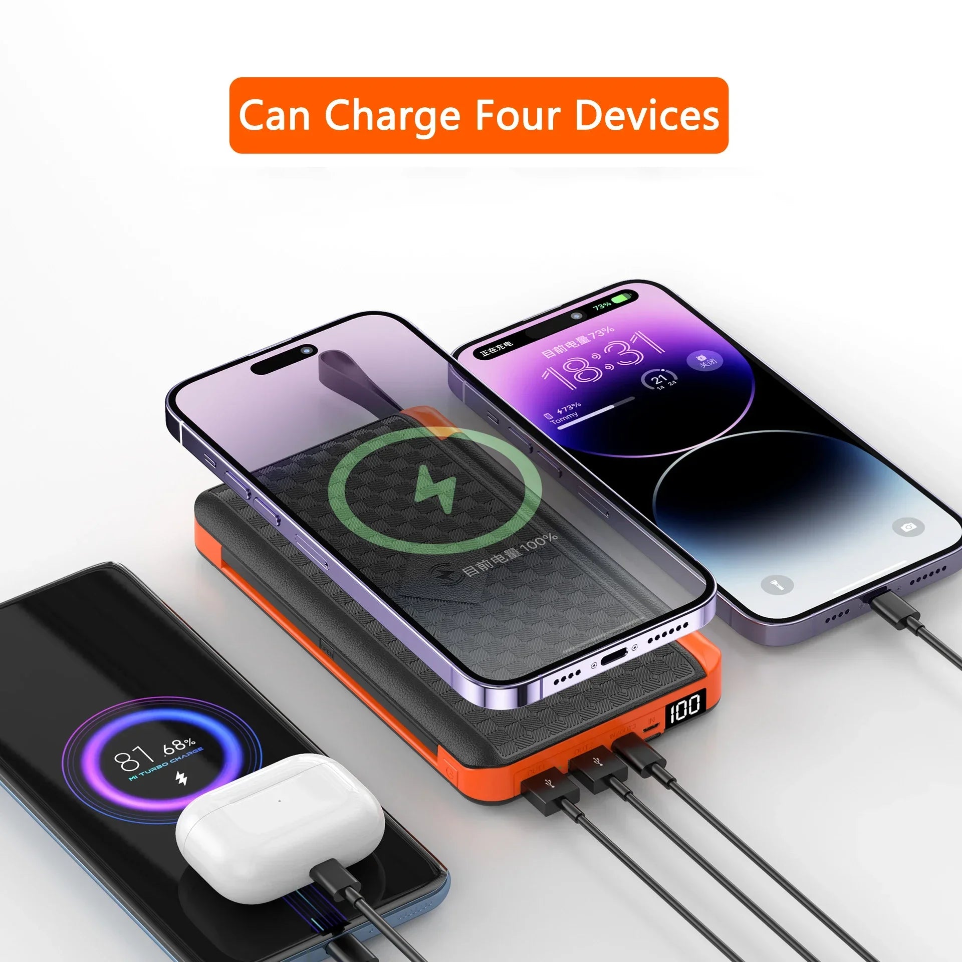 Solar Powerbank 20000mAh mit Qi Wireless Funktion