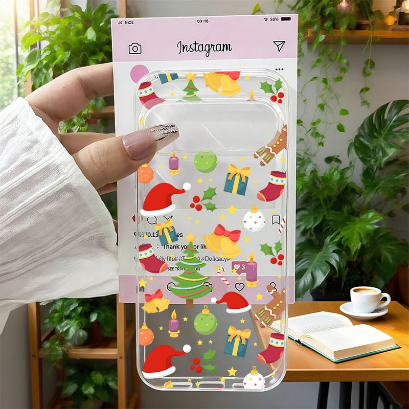 Weiche Weihnachts TPU Hülle für Google Pixel 8 9 und 10 Serie stoßfest flexibel passgenau weihnachtliches Silikon Case mit Schutz vor Kratzern und Staub