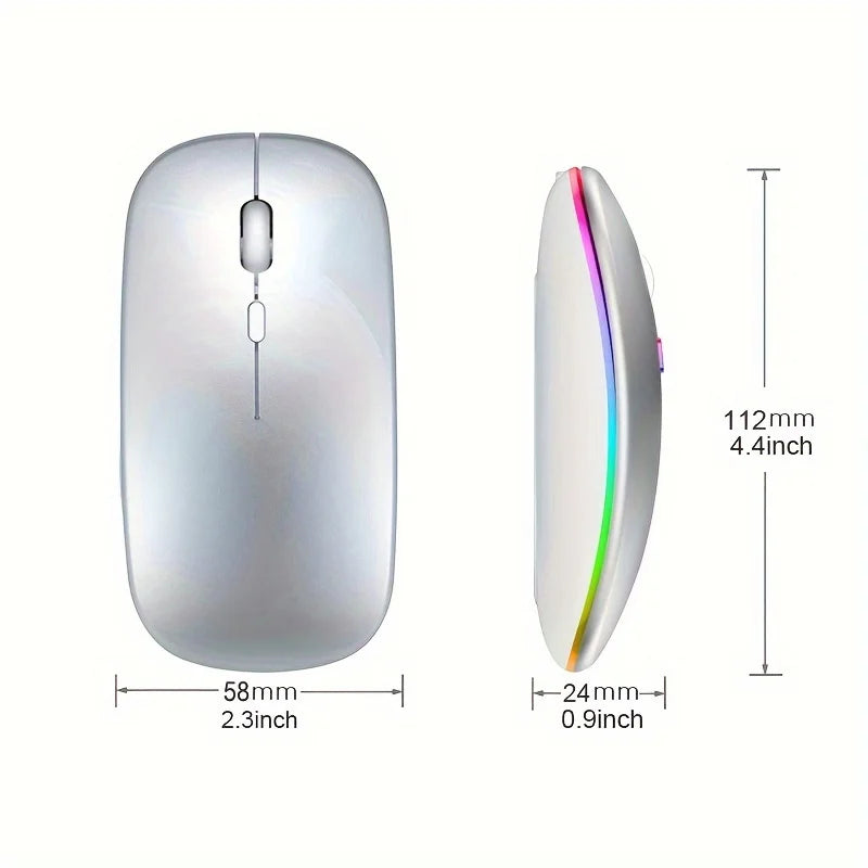 Kabellose Dual-Modus Maus, Bluetooth, RGB, Ergonomisch