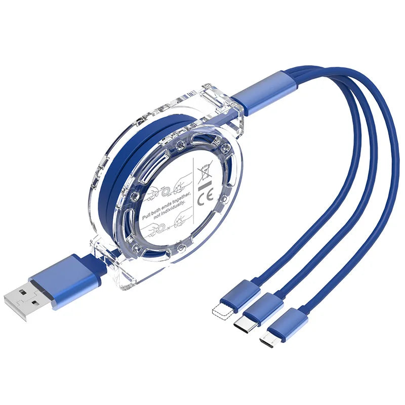 3-in-1 Einziehbares USB-Ladekabel