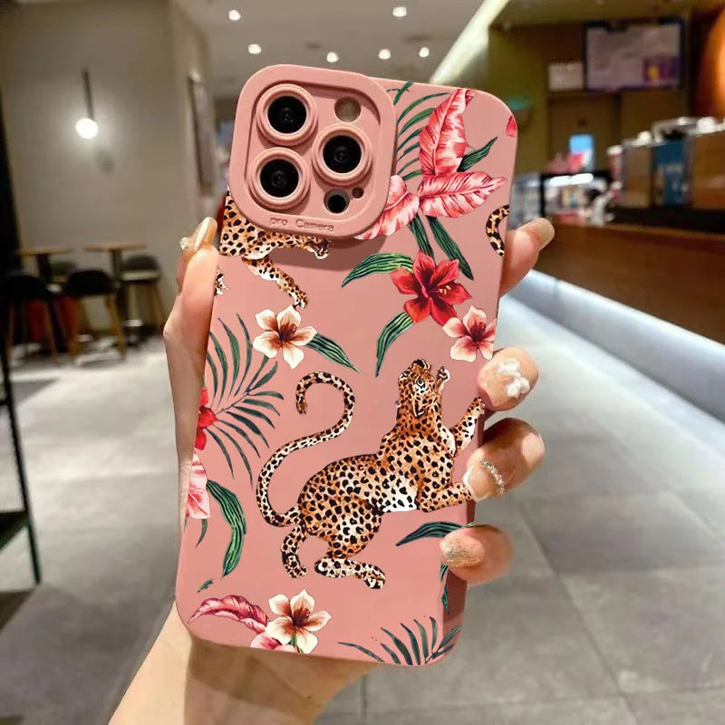 Floral Leopard Silikonhülle iPhone